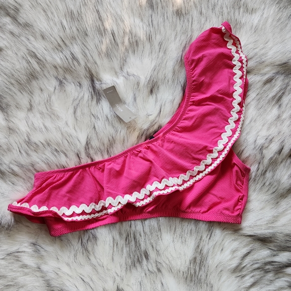 J. Crew One-Shoulder Ruffle Rickrack Bikini Top - Picture 5 of 10